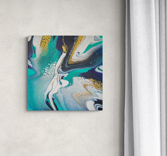 Aqua & Gold Tapestry