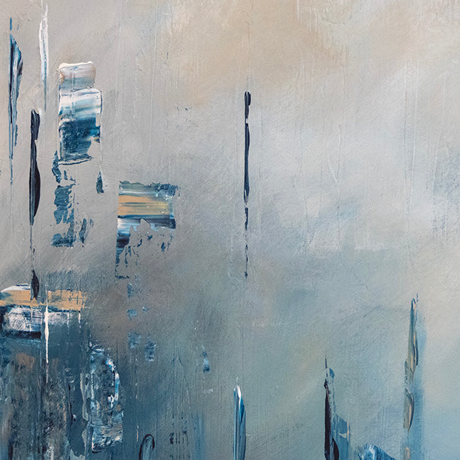 Blue Dystopian Cityscape