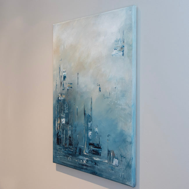 Blue Dystopian Cityscape