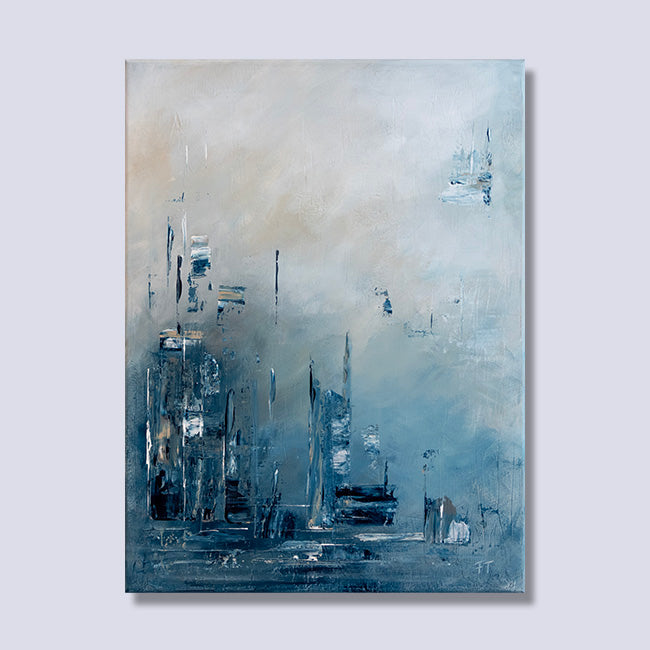 Blue Dystopian Cityscape