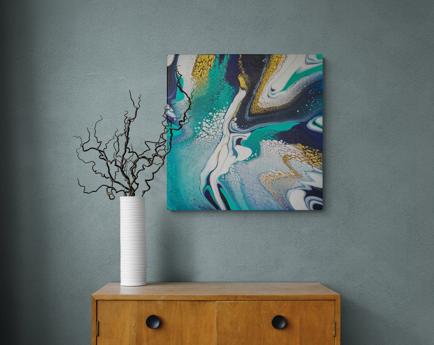 Aqua & Gold Tapestry