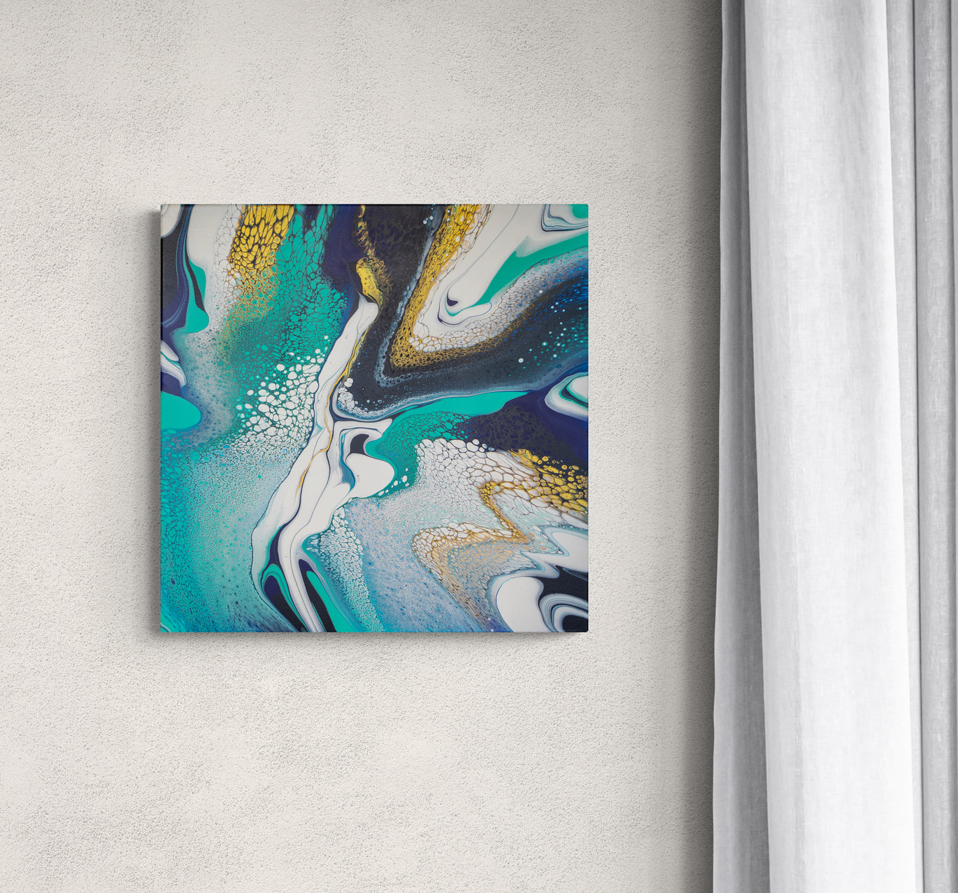 Aqua & Gold Tapestry