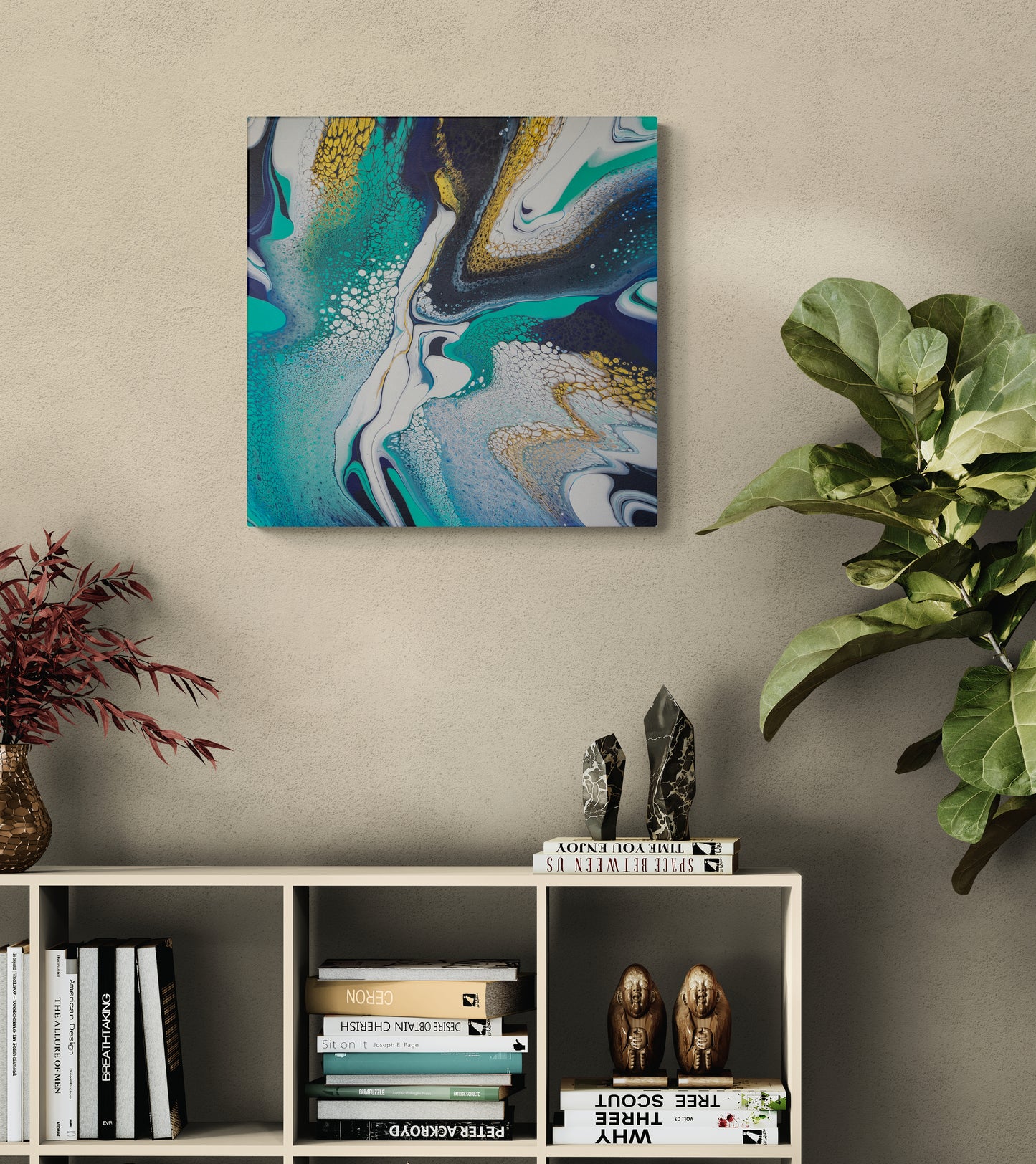 Aqua & Gold Tapestry