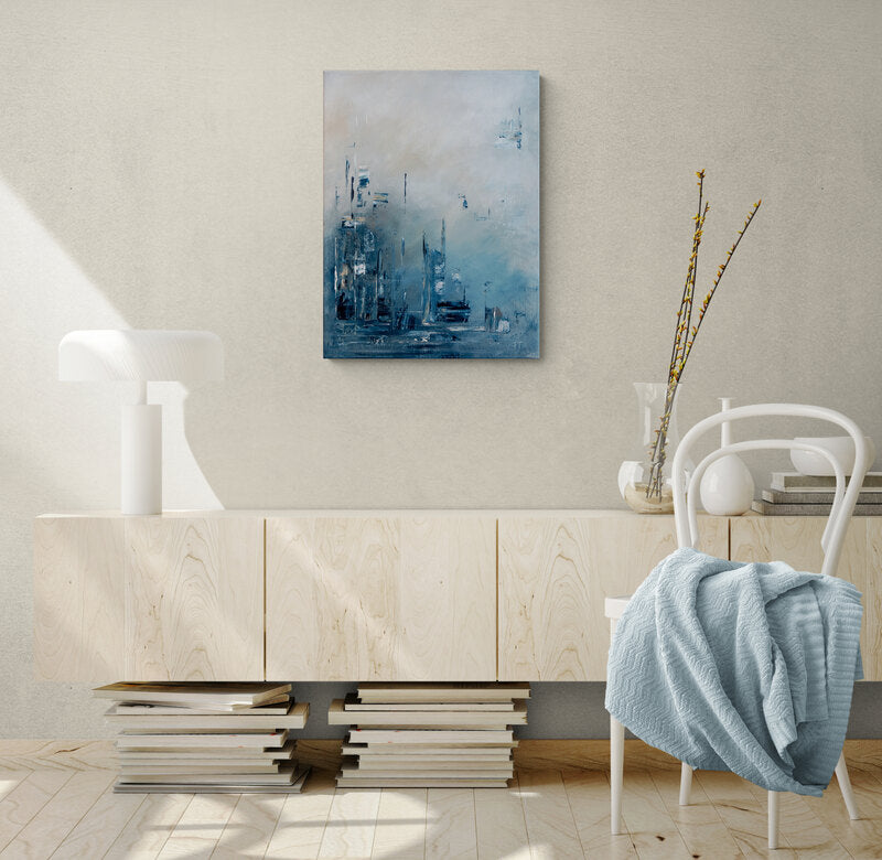 Blue Dystopian Cityscape
